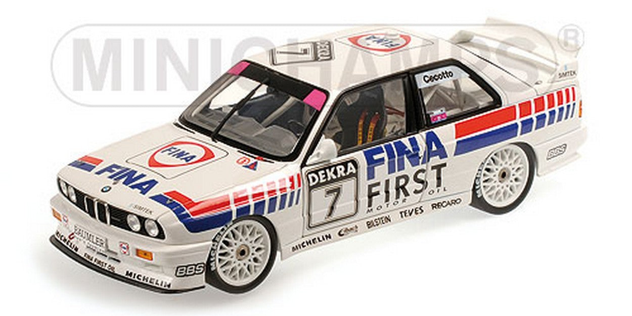 MODELE REDUIT COMPATIBLE AVEC BMW M3 TEAM FINA N.7 DTM 1992 J.CECOTTO 1:18 MINICHAMPS PM180922007