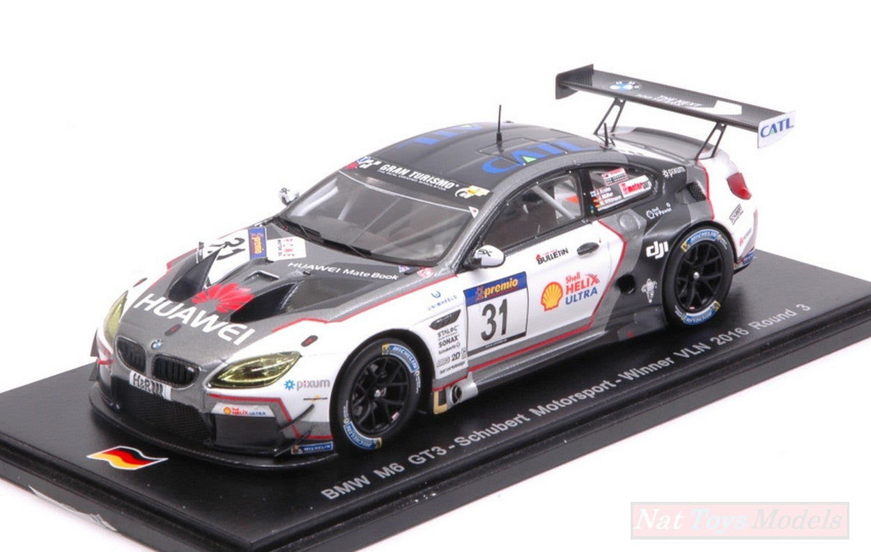 MODELLINO IN SCALA COMPATIBILE CON BMW M6 GT3 N.31 WINNER VLN 2016 ROUND 3 MULLER-WITTMAN-KROHN 1:43 SPARK MODEL SG370