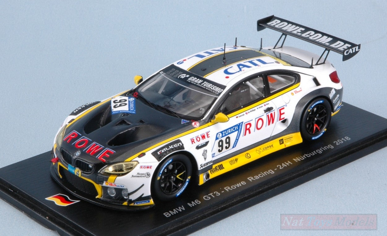 SCALE MODEL COMPATIBLE WITH BMW M6 GT3 N.99 24 H NURBURGRING 2018 SIMS-KROHN-DE PHILLIPPI-TOMCZUK SPARK MODEL SG423