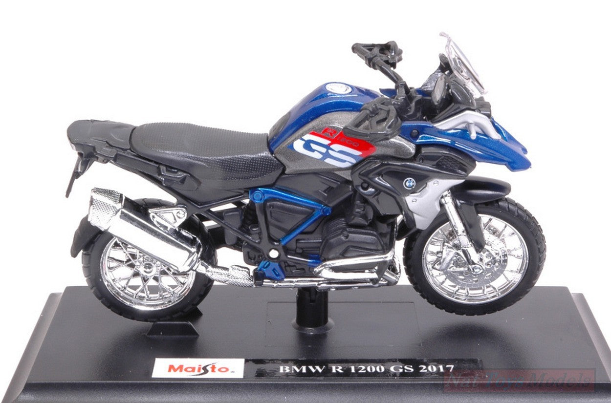 MODELE REDUIT COMPATIBLE AVEC BMW R 1200 GS 2017 BLEU 1:18 MAISTO MI17060