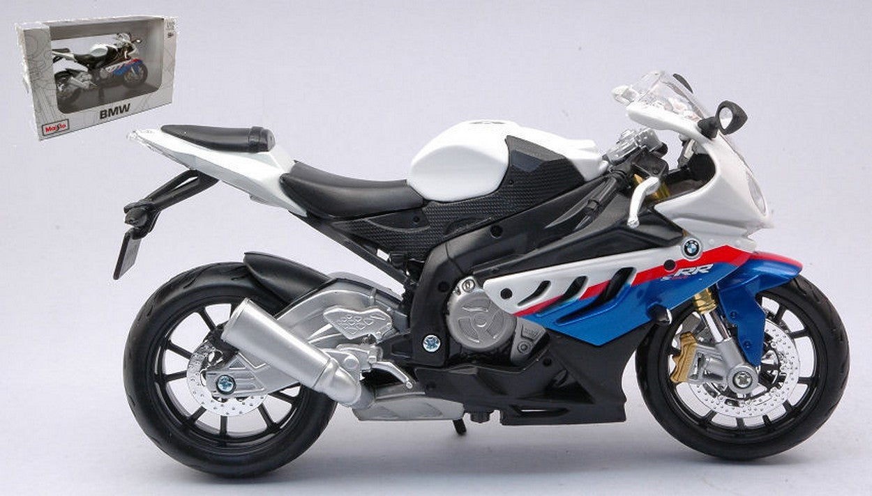 MODELE REDUIT COMPATIBLE AVEC BMW S 1000 RR BLANC 1:12 MAISTO MI32702