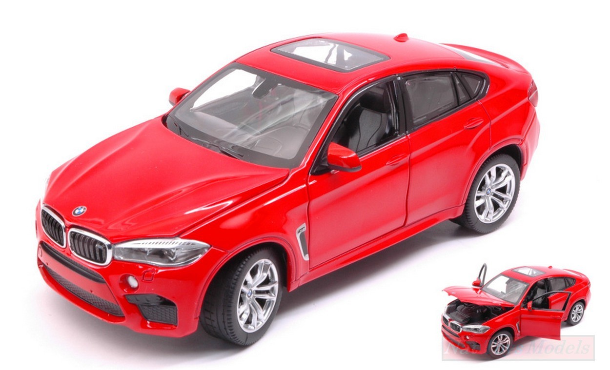 SCALE MODEL COMPATIBLE WITH BMW X6 M 2018 RED 1:24 RASTAR RAT56600R