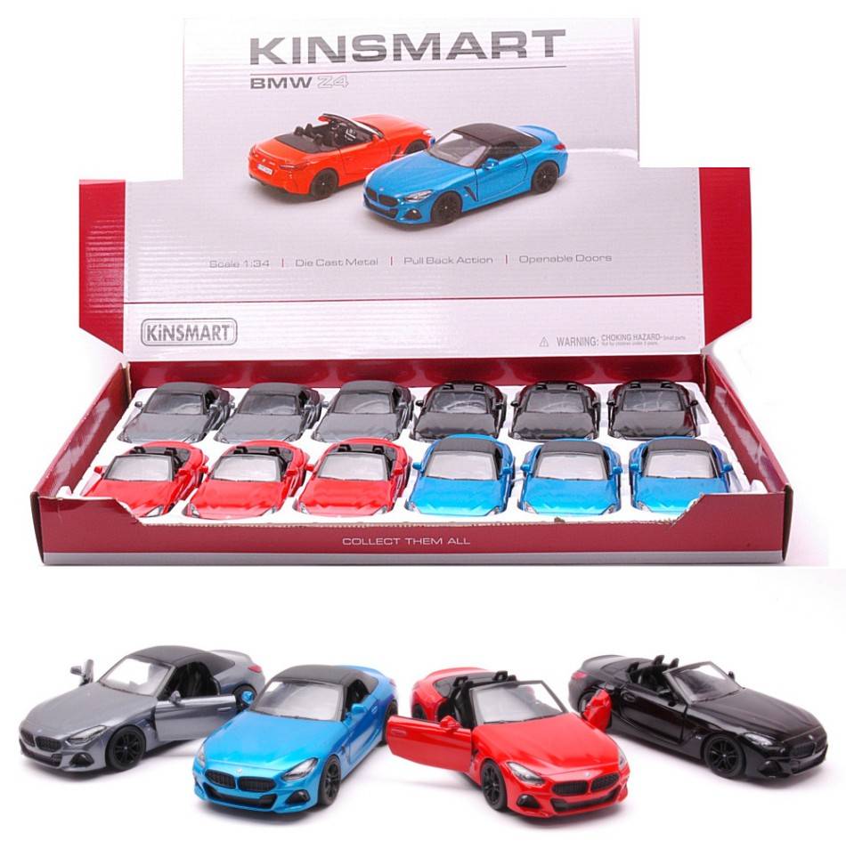 MODÈLE RÉDUIT COMPATIBLE AVEC BMW Z4 COL.ASS. 12 cm 1:34 KINSMART KT89536