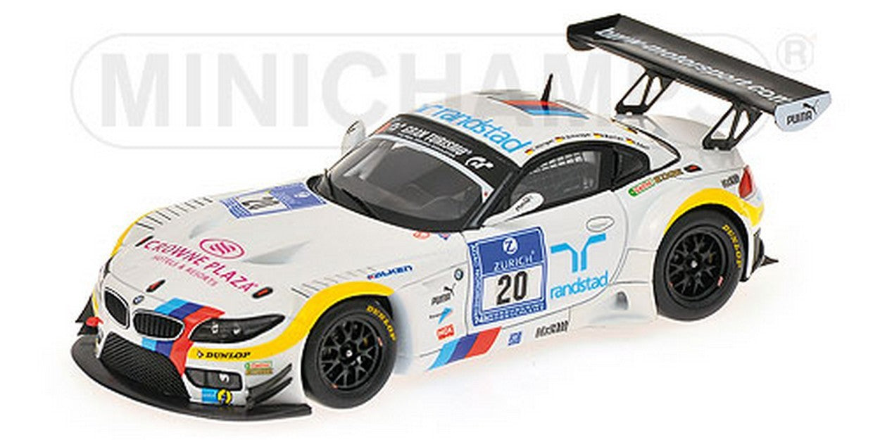SCALE MODEL COMPATIBLE WITH BMW Z4 GT3 N.20 NURBURGRING 2012 HURTGEN-SCHWAGER-BASTIAN-ADORF 1:43 MINICHAMPS PM437122920
