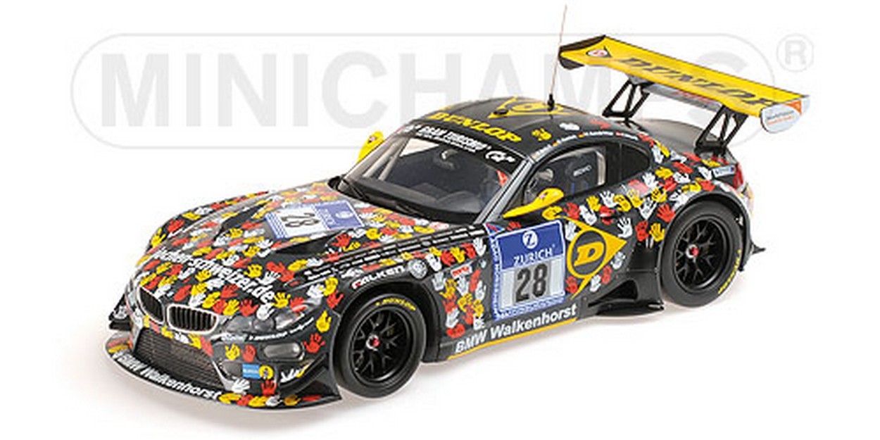 MODELLINO IN SCALA COMPATIBILE CON BMW Z4 GT3 N.28 8th 24H NURBURGRING 2014 STUCK-SANDRITTER-ROSTEK 1:18 MINICHAMPS PM151142328