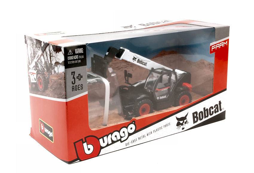 MODELLINO IN SCALA COMPATIBILE CON BOBCAT T40.180SLP TELESCOPIC HANDLER W/PALLET FORK 1:50 BURAGO BU32087