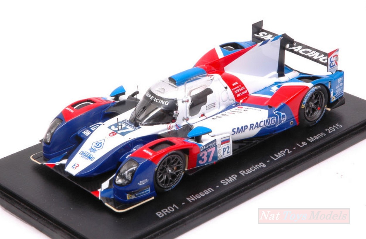 MODELE REDUIT COMPATIBLE AVEC BR01-NISSAN N.37 32ème LM 2015 M.ALESHIN-K.LADYGIN-A.LADYGIN 1:43 SPARK MODEL S4652