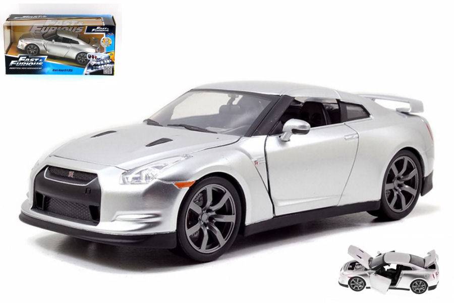 SCALE MODEL COMPATIBLE WITH BRIAN S NISSAN GT-R 35 2009 FAST & FURIOUS 7 SILVER 1:24 JADA TOYS JADA97212
