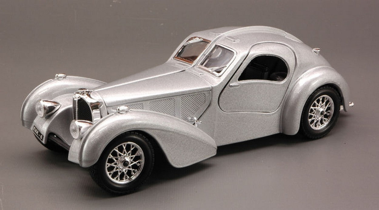 MODELLINO IN SCALA COMPATIBILE CON BUGATTI ATLANTIC 1936 SILVER 1:24 BURAGO BU22092S