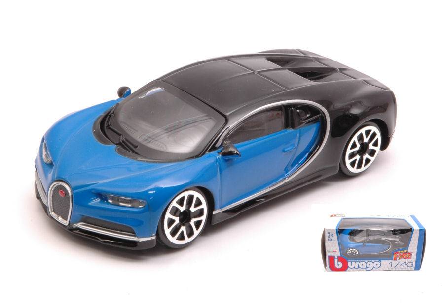 MODELE REDUIT COMPATIBLE AVEC BUGATTI CHIRON 2016 BLEU/NOIR 1:43 BURAGO BU30348