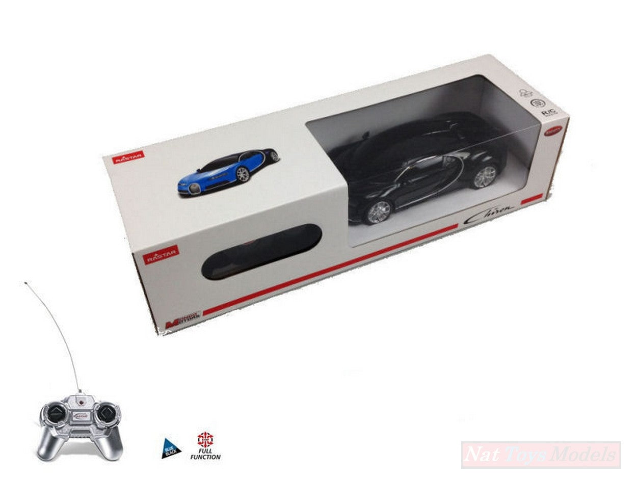 MODELE REDUIT COMPATIBLE AVEC RADIOCOMMANDE BUGATTI CHIRON NOIRE 1:24 MONDO MOTORS MM63426BK
