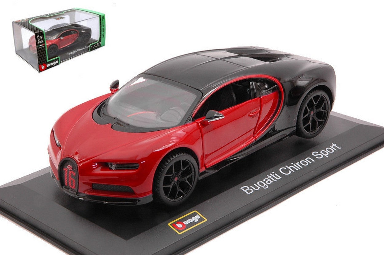 SCALE MODEL COMPATIBLE WITH BUGATTI CHIRON SPORT RED/BLACK 1:32 BURAGO BU42029