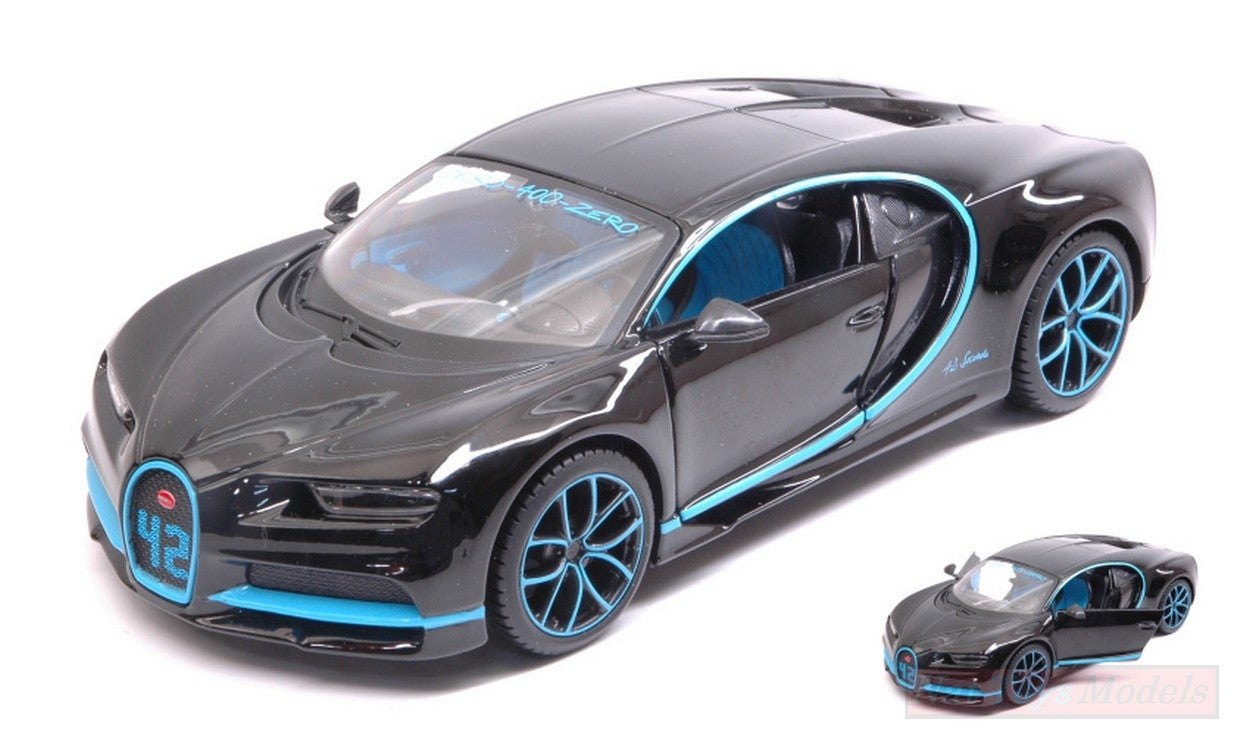 MODÈLE RÉDUIT COMPATIBLE AVEC BUGATTI CHIRON ZERO-400-ZERO 42 SECONDES 2018 1:24 MAISTO MI31514BK