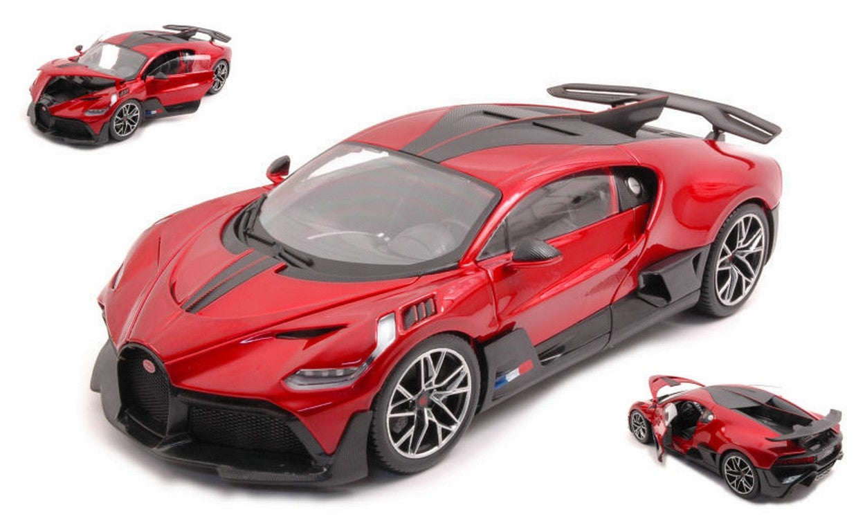 MODELE REDUIT COMPATIBLE AVEC BUGATTI DIVO ROUGE MÉTALLISÉ 1:18 BURAGO BU11045R