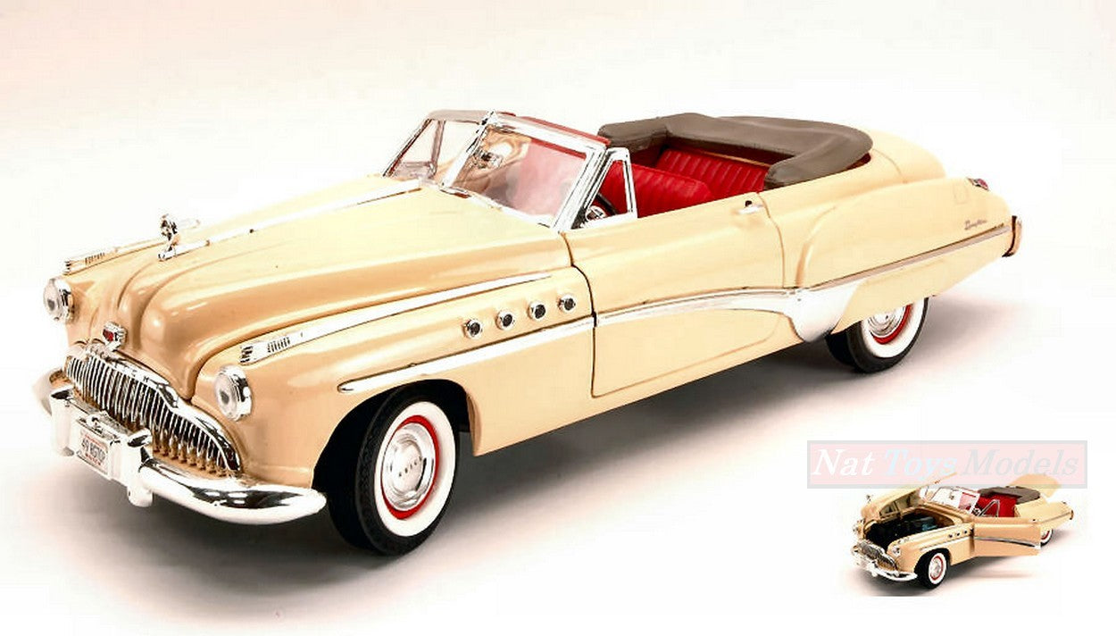 MODÈLE RÉDUIT COMPATIBLE AVEC BUICK ROADMASTER 1949 CRÈME 1:18 MOTORMAX MTM73116CR