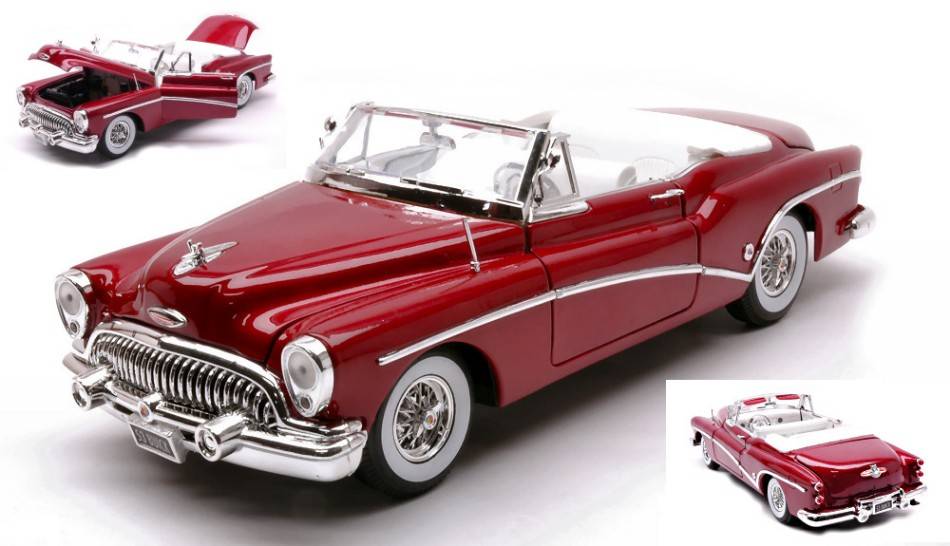 SCALE MODEL COMPATIBLE WITH BUICK SKYLARK CONVERTIBLE METALLIC RED 1:18 MOTORMAX MTM73129R