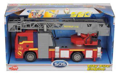 SCALE MODEL COMPATIBLE WITH PLASTIC TRUCK FIRE DEPARTMENT LIGHTS SOUND 31 cm VARIOUS MANUFACTURERS SB0814
