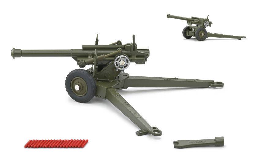 SCALE MODEL COMPATIBLE WITH CANON HOWITZER 105 mm GREEN CAMO 1945 1:48 SOLID SL4800701
