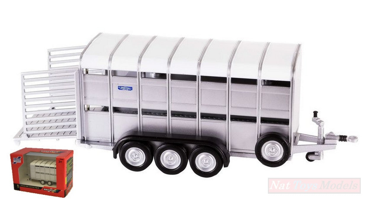 MODELLINO IN SCALA COMPATIBILE CON CARRO BESTIAME IFOR WILLIAMS LIVESTOCK TRAILER 1:32 BRITAINS LC40710