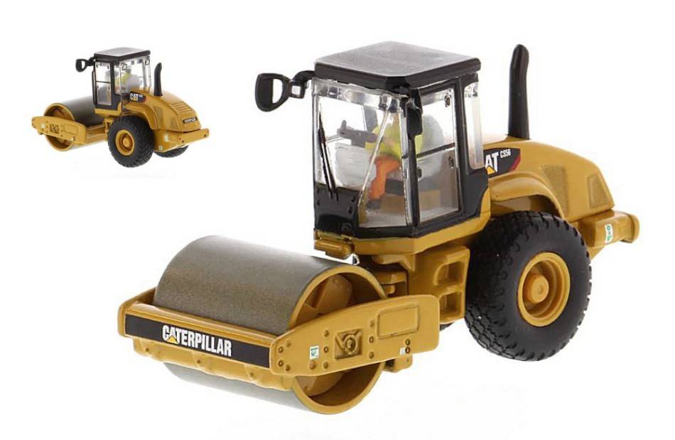 SCALE MODEL COMPATIBLE WITH CAT CS-56 SMOOTH DRUM SOIL COMPACTOR 1:87 DIECAST MASTER DM85246
