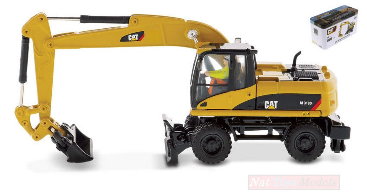 SCALE MODEL COMPATIBLE WITH CAT M318D WHEELED EXCAVATOR 1:87 DIECAST MASTER DM85177