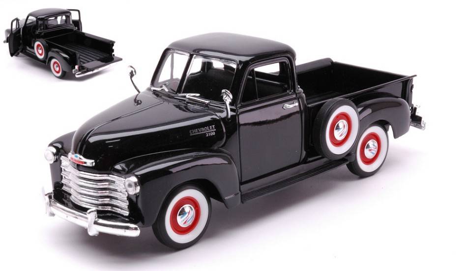 MODELLINO IN SCALA COMPATIBILE CON CHEVROLET 3100 PICK UP 1953 BLACK 1:24 WELLY WE22087BK