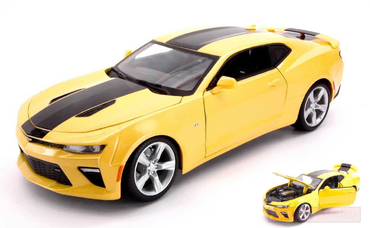 SCALE MODEL COMPATIBLE WITH CHEVROLET CAMARO SS 2016 YELLOW 1:18 MAISTO MI31689Y