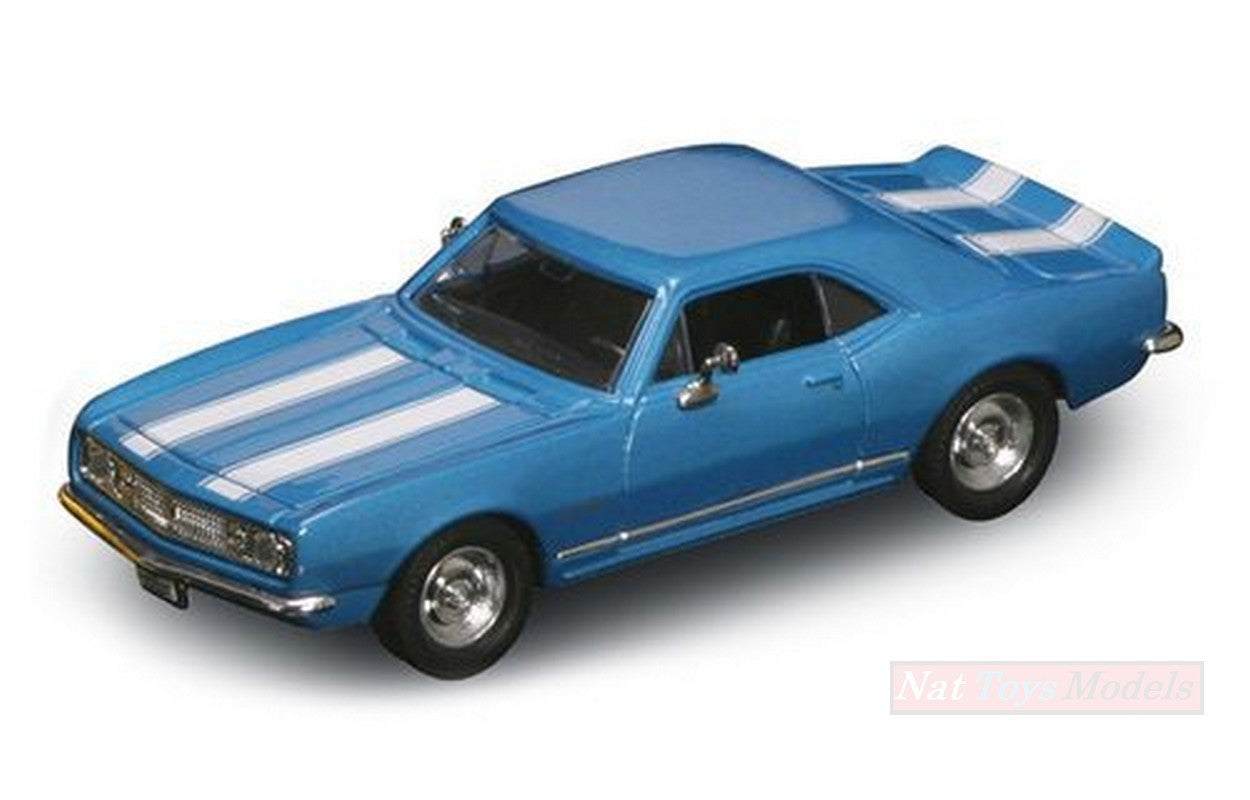 MODELLINO IN SCALA COMPATIBILE CON CHEVROLET CAMARO Z-28 1967 BLUE W/WHITE STRIPES 1:43 LUCKY DIE CAST LDC94216B