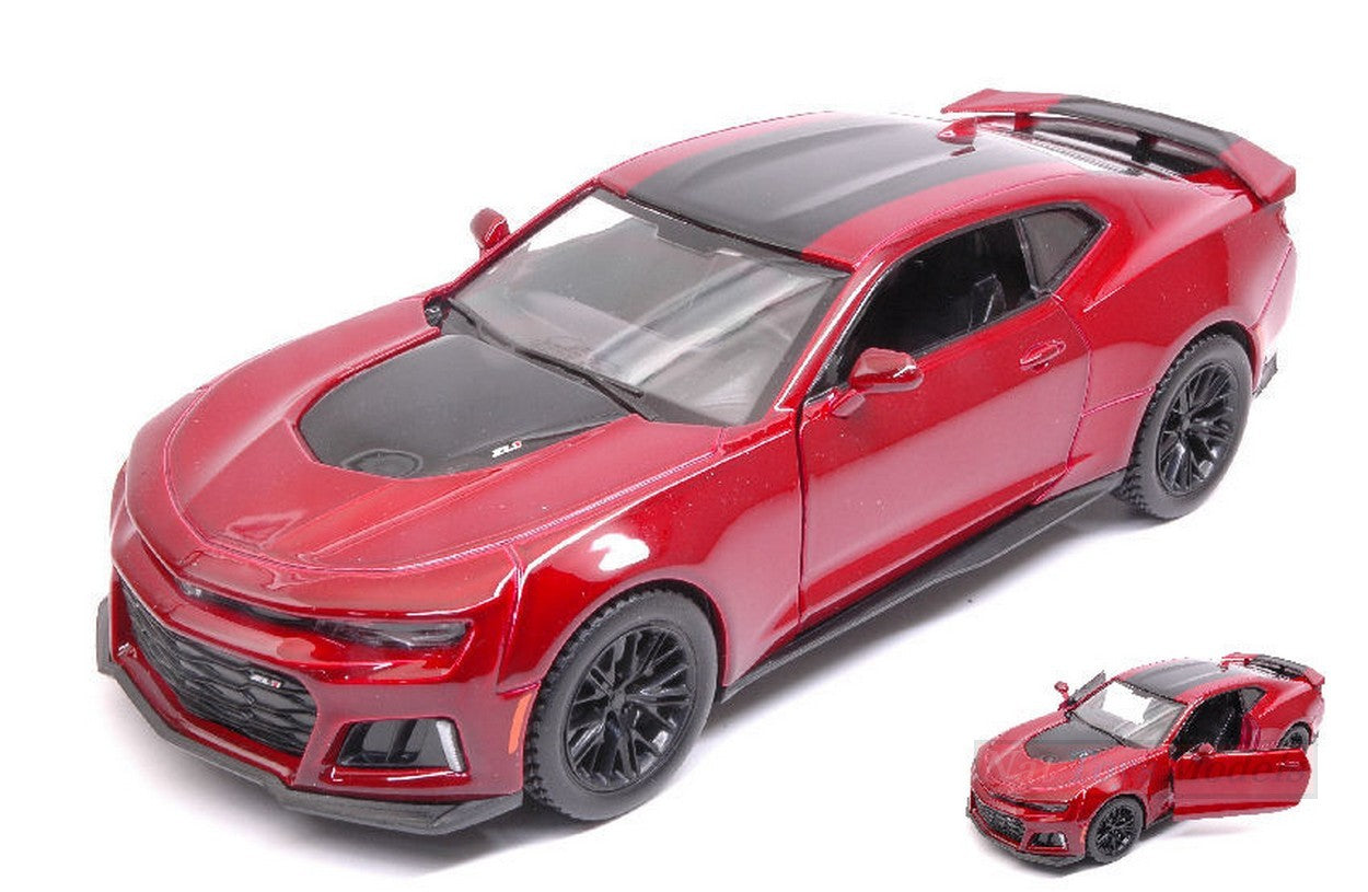 MODELLINO IN SCALA COMPATIBILE CON CHEVROLET CAMARO ZL1 2017 RED/BLACK 1:24 MOTORMAX MTM79351R
