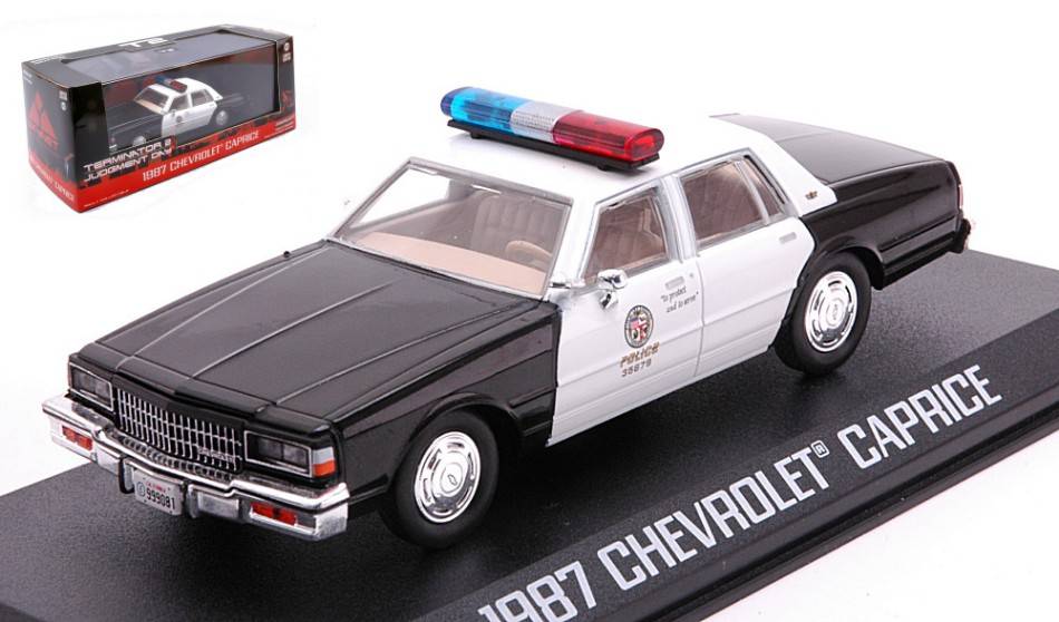 MODELLINO IN SCALA COMPATIBILE CON CHEVROLET CAPRICE 1987 METROPOLITAN POLICE TERMINATOR 2 1991 1:43 GREENLIGHT GREEN86582