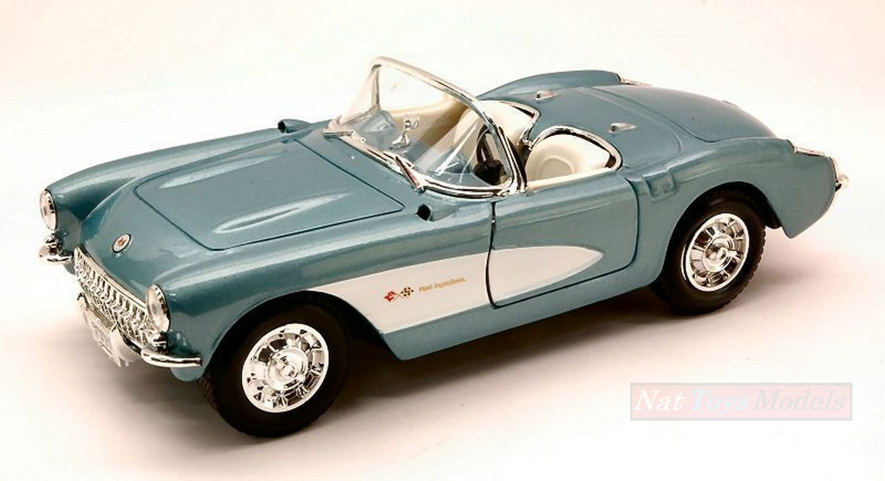 MODELLINO IN SCALA COMPATIBILE CON CHEVROLET CORVETTE 1967 SILVERBLUE 1:24 YAT MING YM24201LB