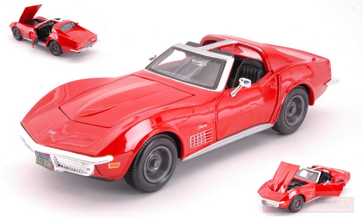 MODELE REDUIT COMPATIBLE AVEC CHEVROLET CORVETTE 1970 ROUGE 1:24 MAISTO MI31202R