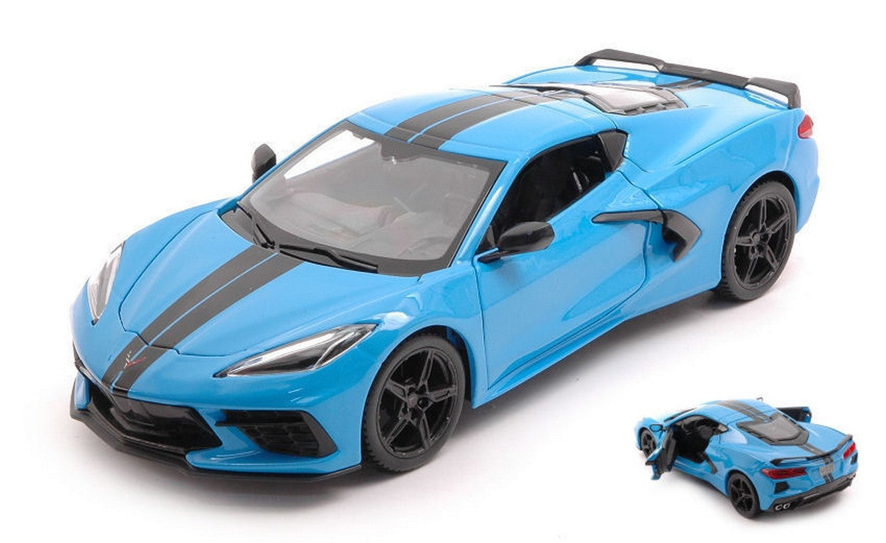 SCALE MODEL COMPATIBLE WITH CHEVROLET CORVETTE C8 2020 BLUE 1:24 MAISTO MI31527BL