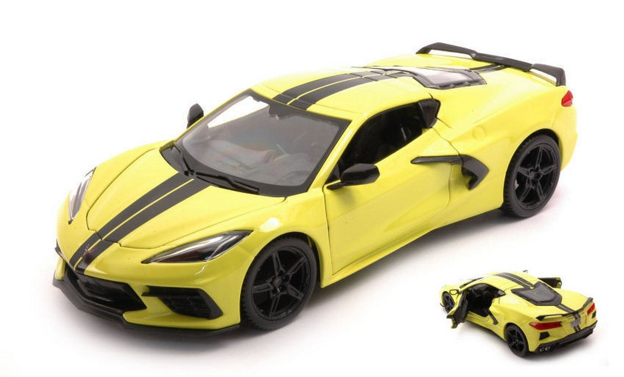 SCALE MODEL COMPATIBLE WITH CHEVROLET CORVETTE C8 2020 LEMON YELLOW 1:24 MAISTO MI31527Y