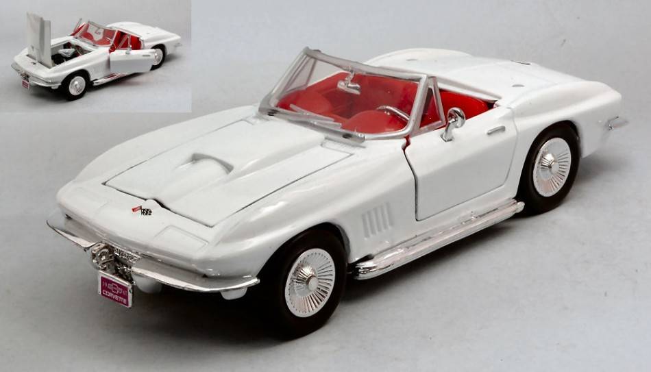 SCALE MODEL COMPATIBLE WITH CHEVROLET CORVETTE CONVERTIBLE 1967 WHITE 1:24 MOTORMAX MTM73224W