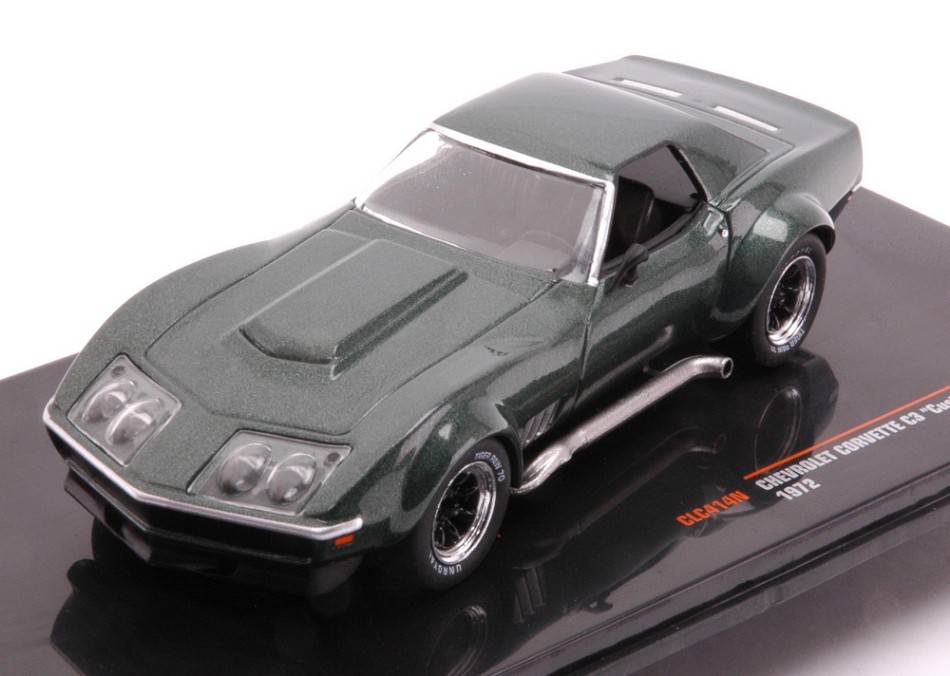 SCALE MODEL COMPATIBLE WITH CHEVROLET CORVETTE CUSTOM (C3) 1972 MET.GREEN 1:43 IXO MODEL CLC414N