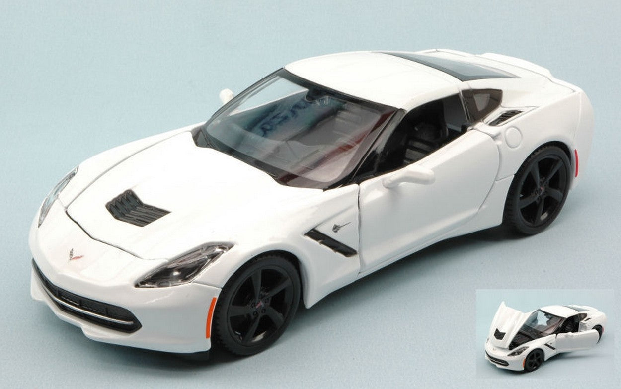 SCALE MODEL COMPATIBLE WITH CHEVROLET CORVETTE STINGRAY 2014 WHITE 1:24 MAISTO MI31505W