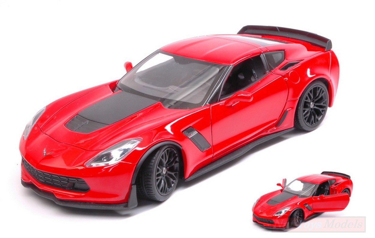 SCALE MODEL COMPATIBLE WITH CHEVROLET CORVETTE Z06 RED 1:24 WELLY WE24085R
