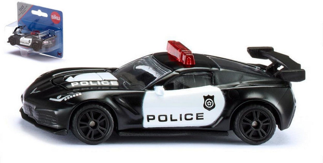 SCALE MODEL COMPATIBLE WITH CHEVROLET CORVETTE ZR1 POLICE 80 mm BLISTER SIKU SK1545