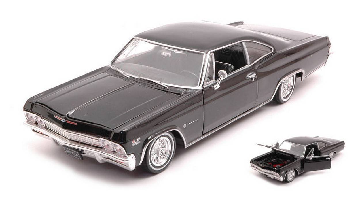 SCALE MODEL COMPATIBLE WITH CHEVROLET IMPALA SS 396 TUNING BLACK 1:24 WELLY WE22417LR-BK