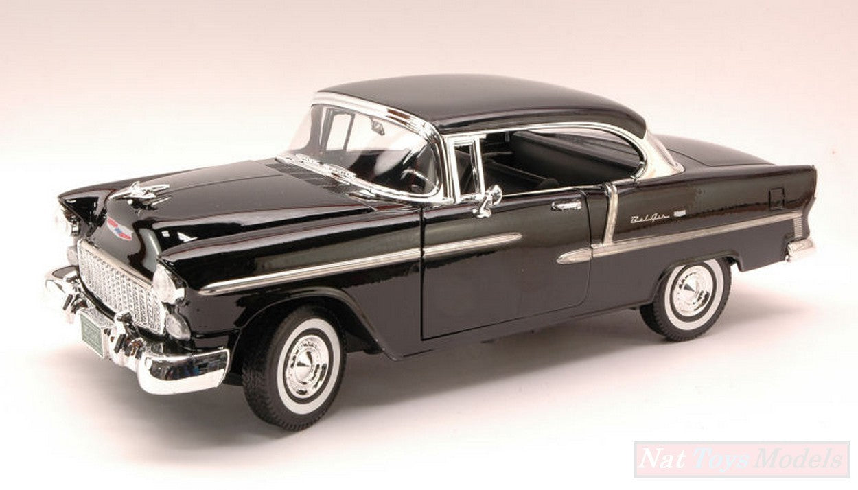 SCALE MODEL COMPATIBLE WITH CHEVY BEL AIR 1955 BLACK 1:18 MOTORMAX MTM73185BK
