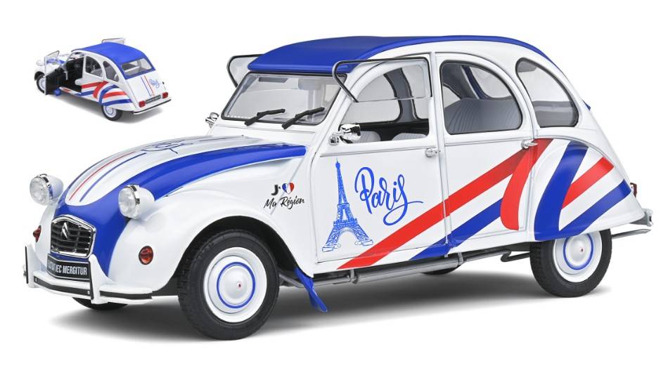 MODELE REDUIT COMPATIBLE AVEC CITROEN 2CV 6 1982 REGION PARIS 1:18 SOLID SL1805018