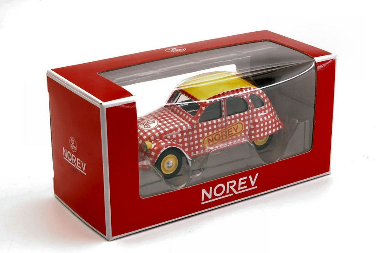 MODELLINO IN SCALA COMPATIBILE CON CITROEN 2CV 6 SPECIAL 1980 CYCLISTE - RED & WHITE" 1:64 NOREV NV310601"