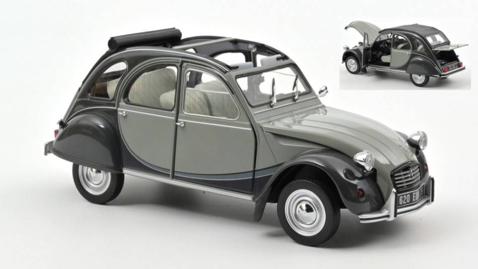 SCALE MODEL COMPATIBLE WITH CITROEN 2CV CHARLESTON 1983 GRAY & GRAY 1:18 NOREV NV181487