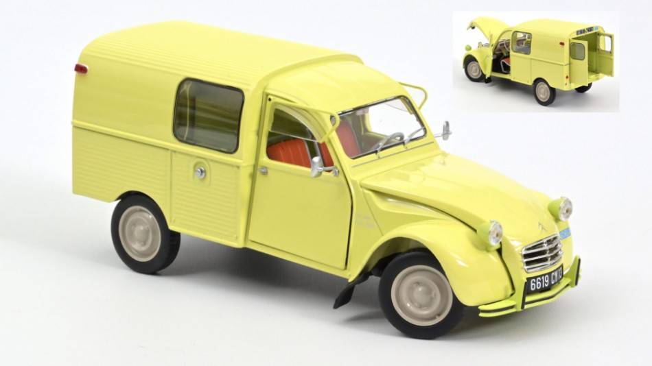SCALE MODEL COMPATIBLE WITH CITROEN 2CV FOURGONNETTE AK350 1966 PASTIS YELLOW 1:18 NOREV NV181488