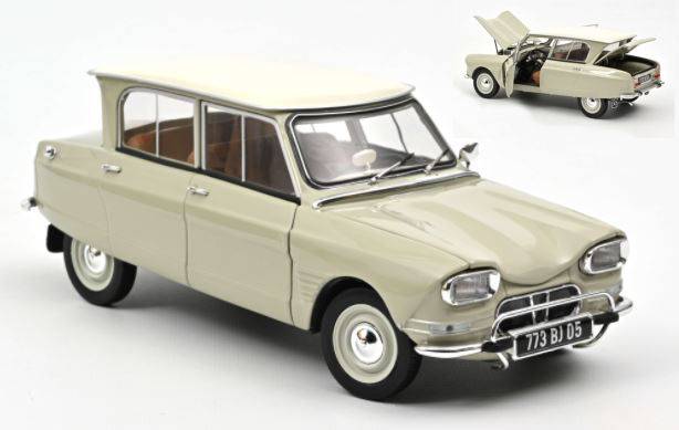 SCALE MODEL COMPATIBLE WITH CITROEN AMI 6 1965 PAVOS WHITE 1:18 NOREV NV181529