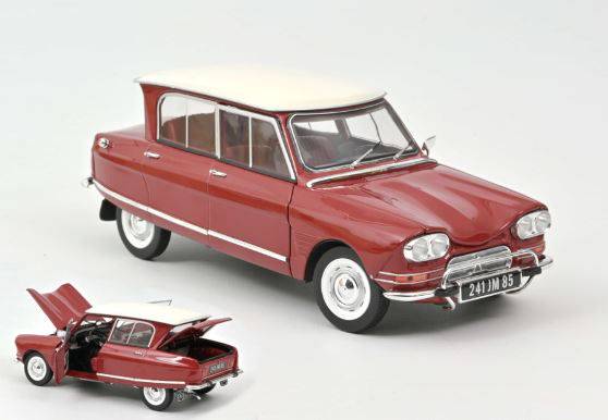 MODELE REDUIT COMPATIBLE AVEC CITROEN AMI 6 CLUB 1968 CORSAIRE ROUGE 1:18 NOREV NV181602