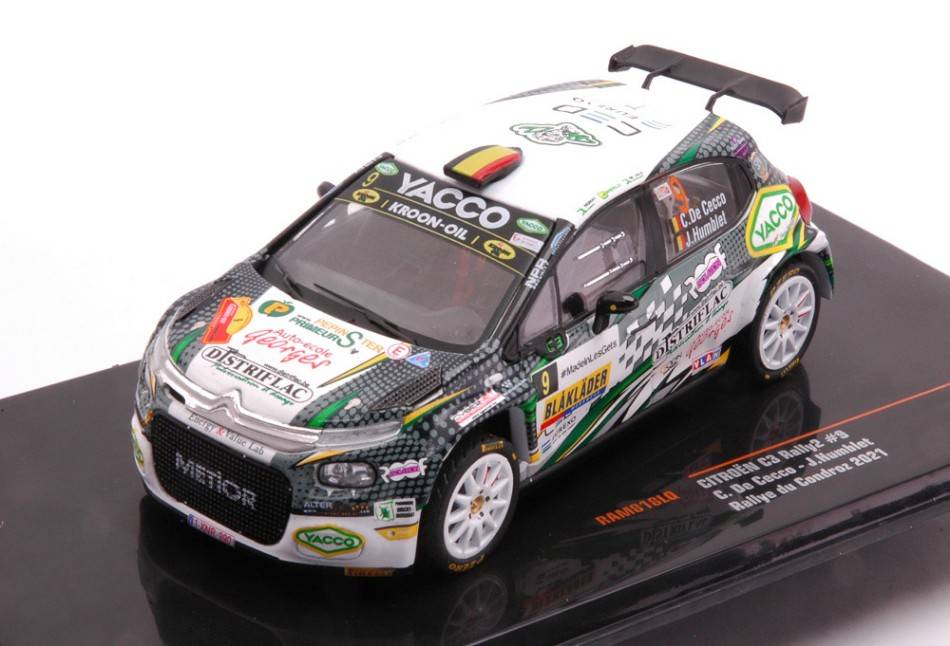 MODELE REDUIT COMPATIBLE AVEC CITROEN C3 RALLY2 N.9 RALLY DU CONDROZ-HUY 2021 DE CECCO/HUMBLET 1:43 IXO MODEL RAM818LQ