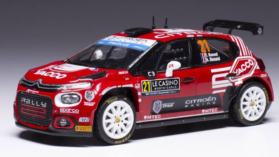 MODELLINO IN SCALA COMPATIBILE CON CITROEN C3 WRC2 N.21 RALLY MONTE CARLO 2023
ROSSEL/DUNAN 1:43 IXO MODEL RAM887