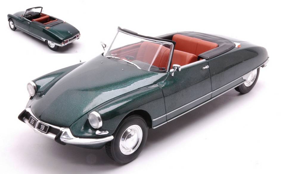 SCALE MODEL COMPATIBLE WITH CITROEN DS 19 CONVERTIBLE 1963 MET.DARK GREEN 1:24 WHITEBOX WB124180